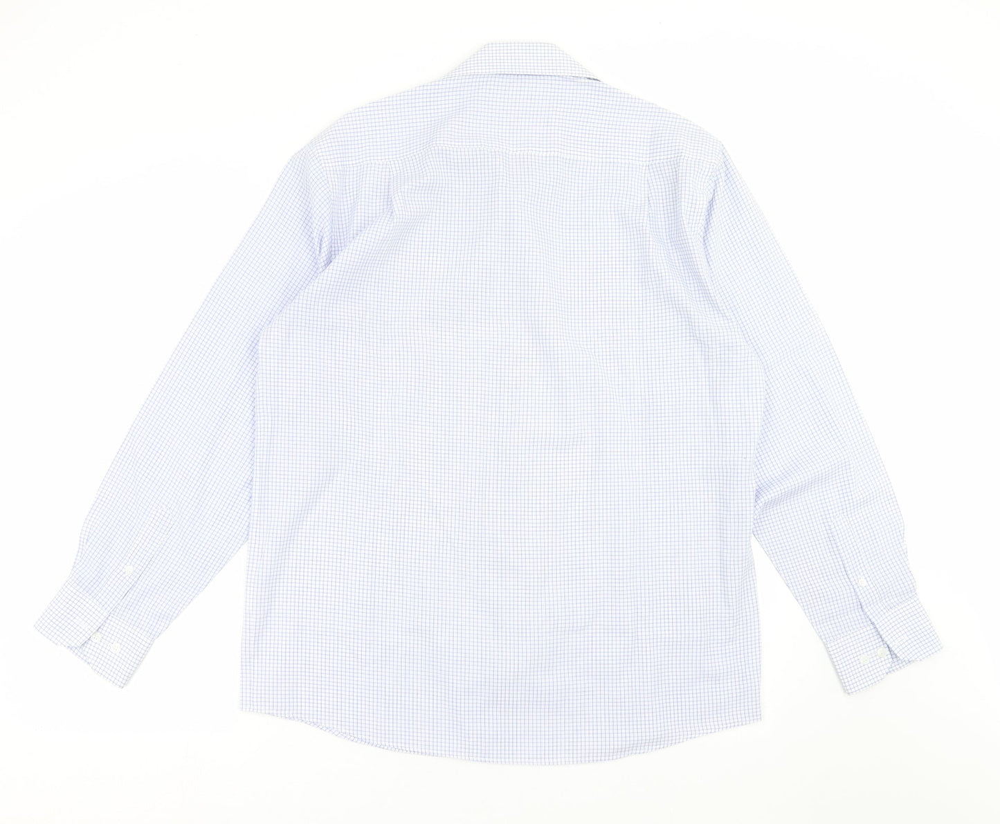 Burton Mens Blue Check   Button-Up Size 15.5