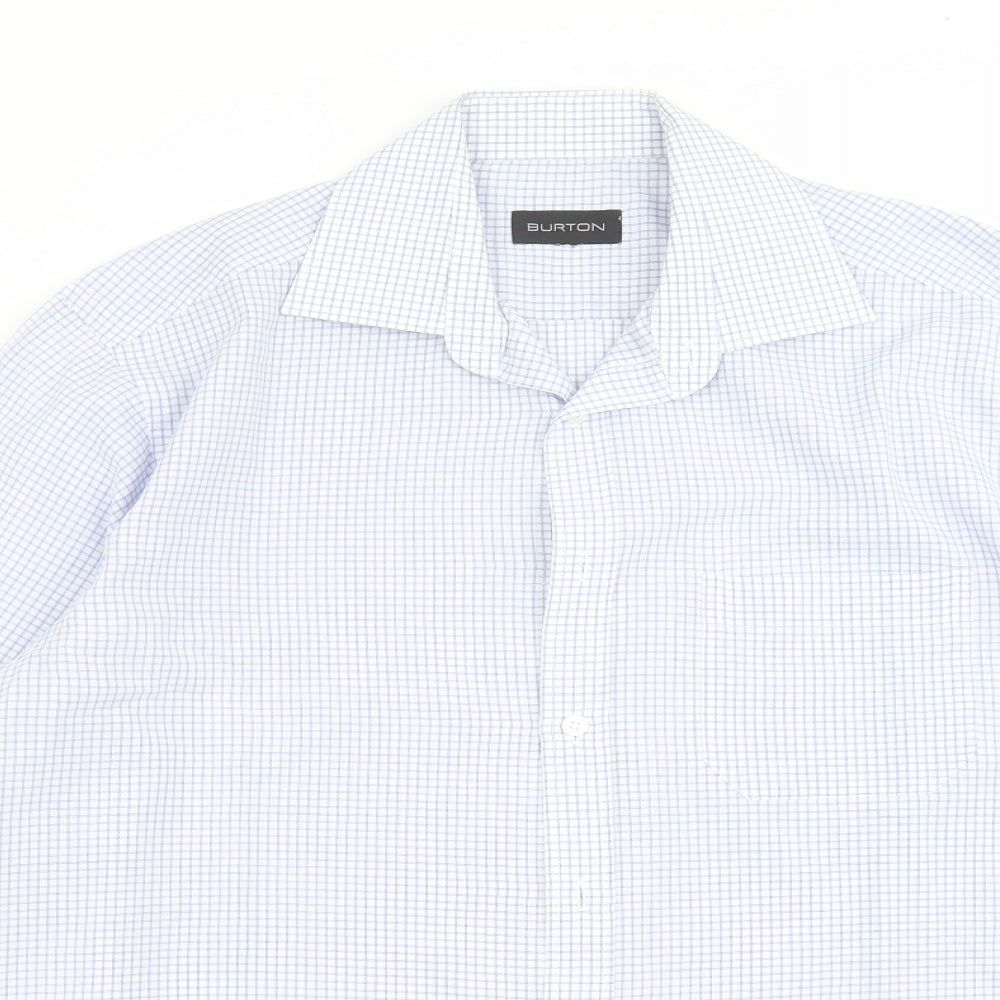 Burton Mens Blue Check   Button-Up Size 15.5