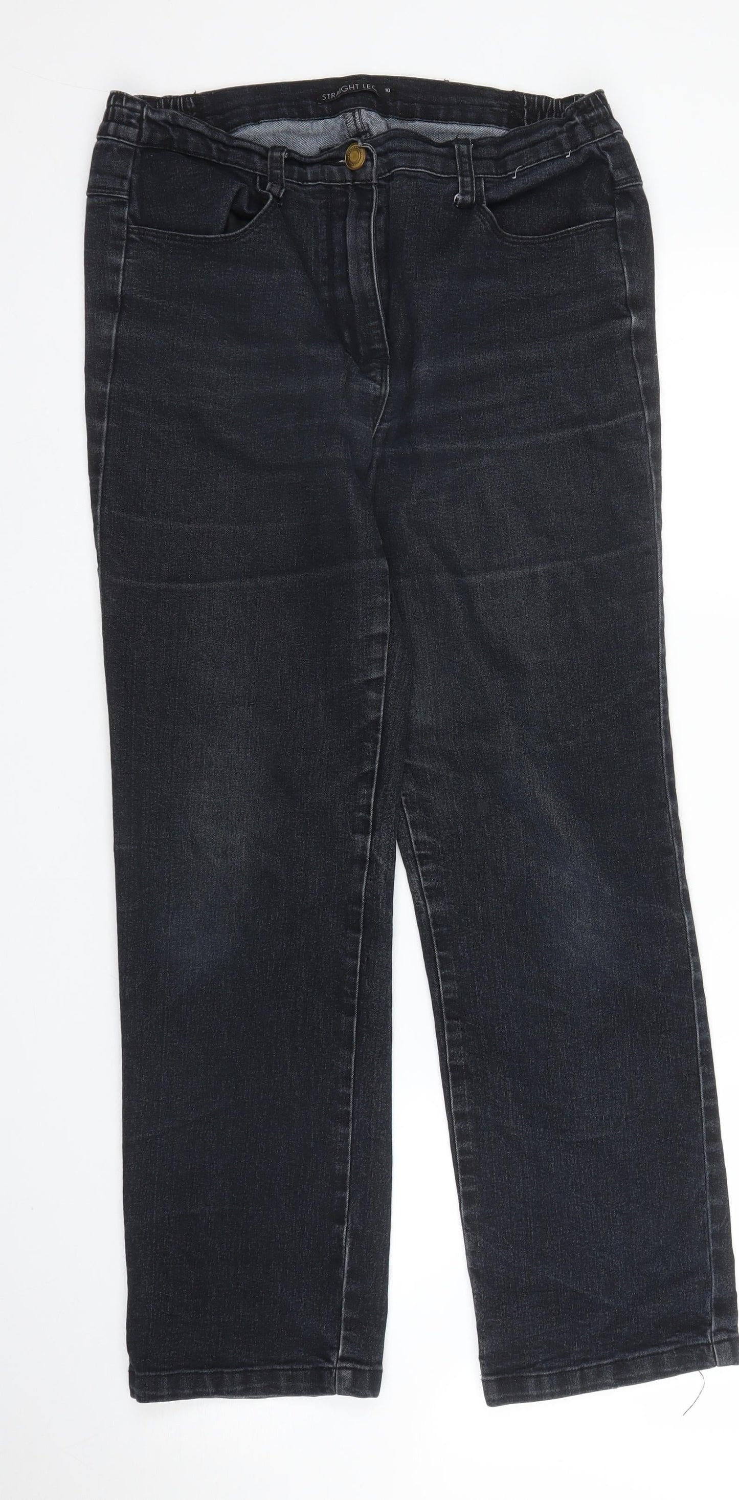 Preworn Womens Black  Denim Skinny Jeans Size 10 L25 in