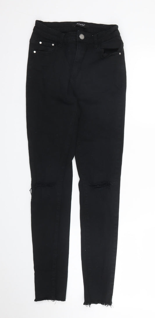 Nina Carter Womens Black  Denim Skinny Jeans Size 10 L27 in
