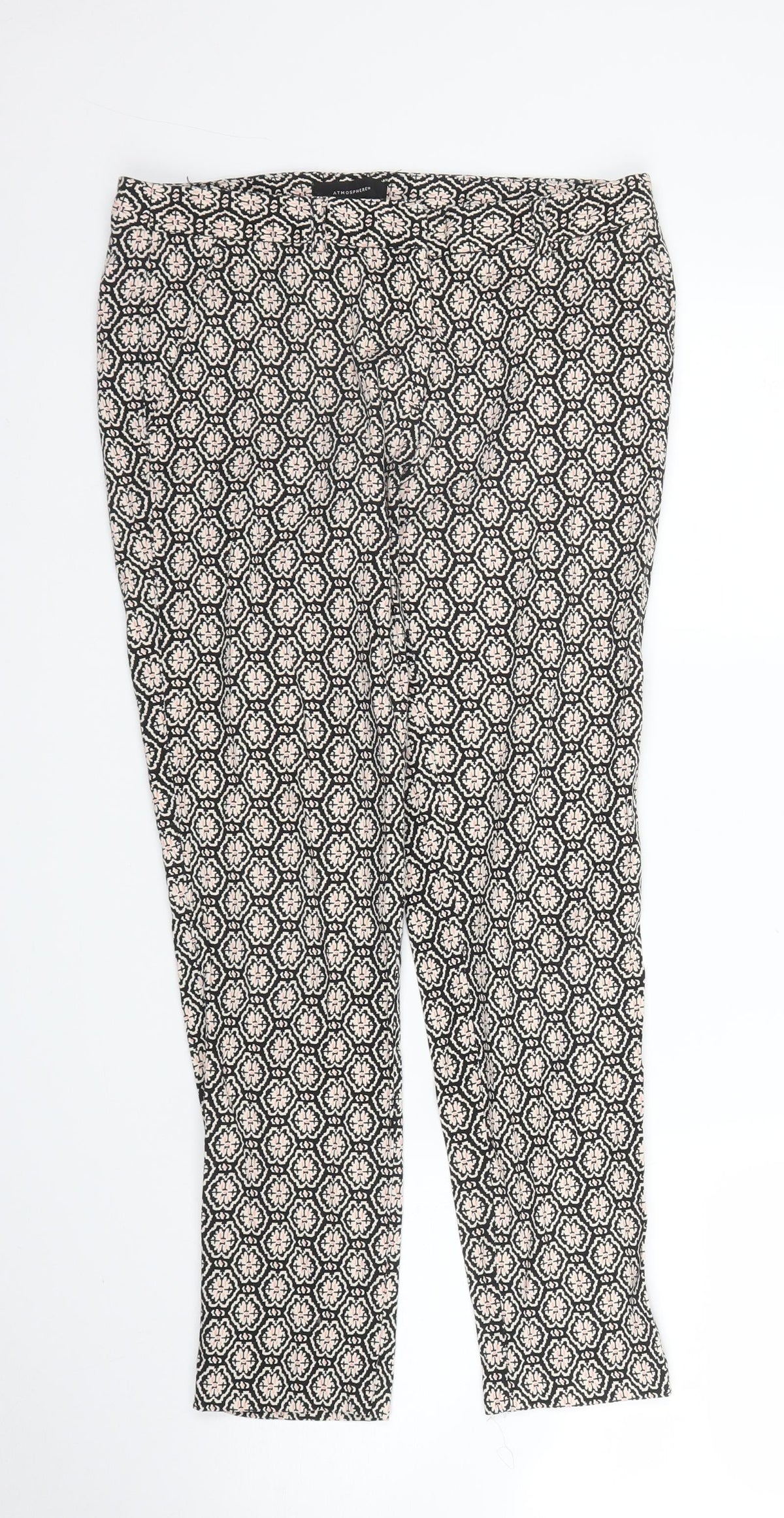 Primark Womens Pink Geometric  Capri Trousers Size 8 L24 in