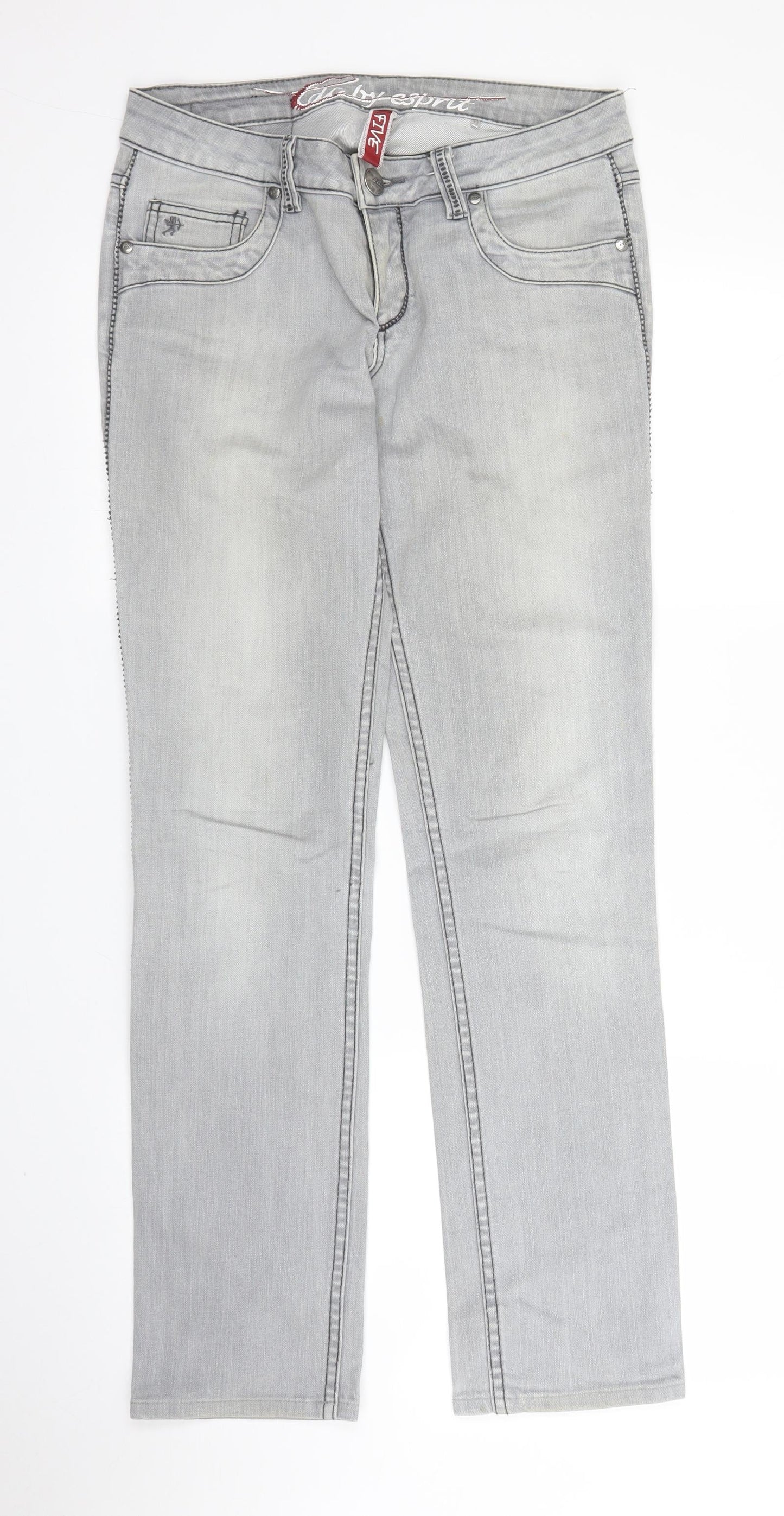FIVE Womens Grey  Denim Straight Jeans Size 29 in L34 in