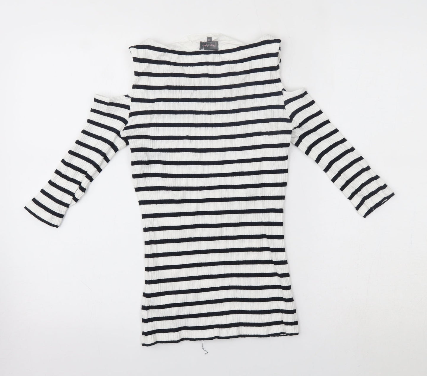 Phase Eight Womens White Striped  Basic Blouse Size 10