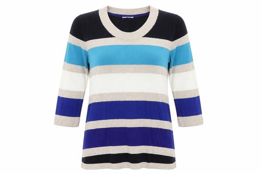 Per Una Womens Blue Striped  A-Line  Size 14