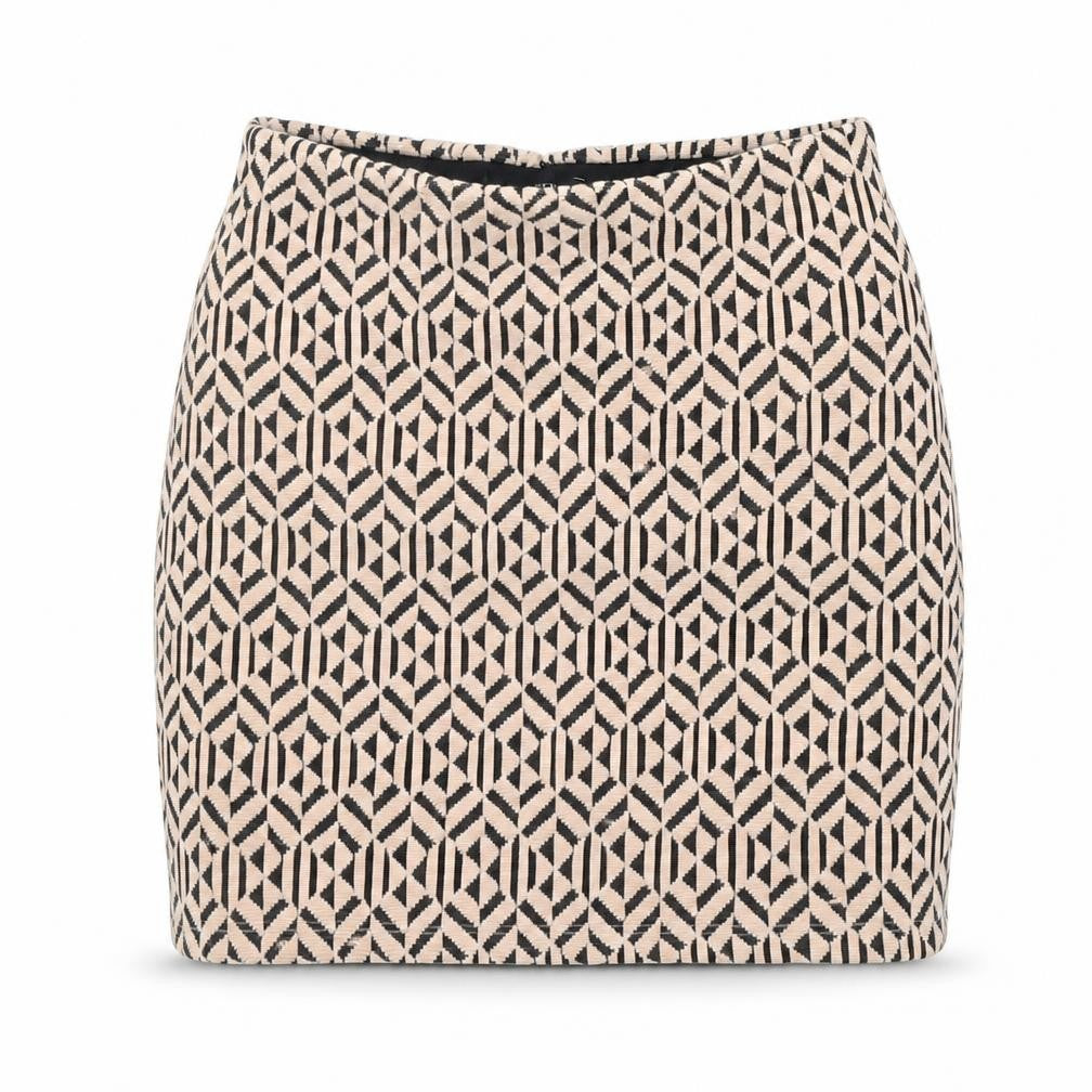 Atmosphere Womens Beige Geometric  A-Line Skirt Size 6