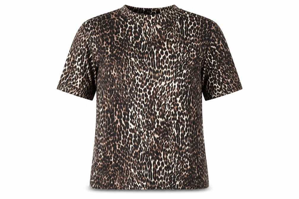 Zara Womens Beige Animal Print  Basic T-Shirt Size S