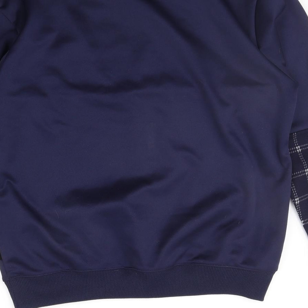 Bravo Mens Blue Check  Pullover Jumper Size XL