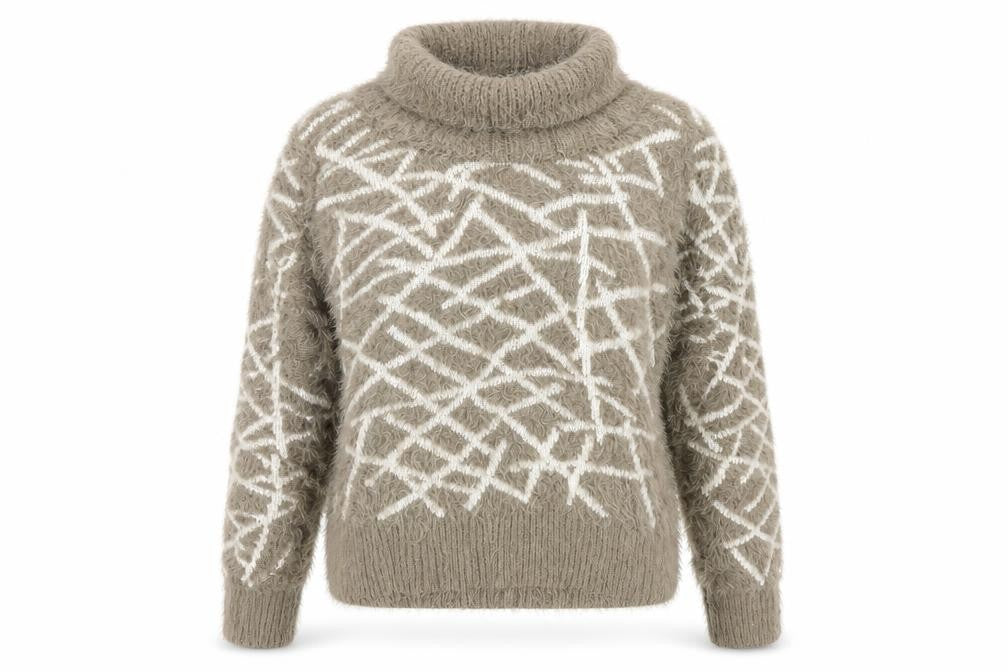 Alexandra Womens Brown Geometric  Pullover Jumper Size XL