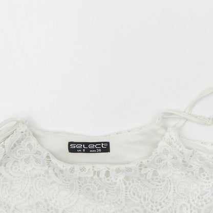 Select Womens White   Basic Tank Size 8