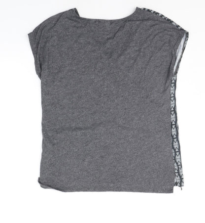 Yessica Womens Grey Geometric  Basic T-Shirt Size S