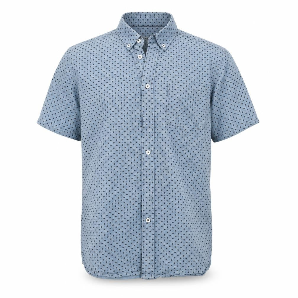 George  Mens Blue Polka Dot   Button-Up Size S
