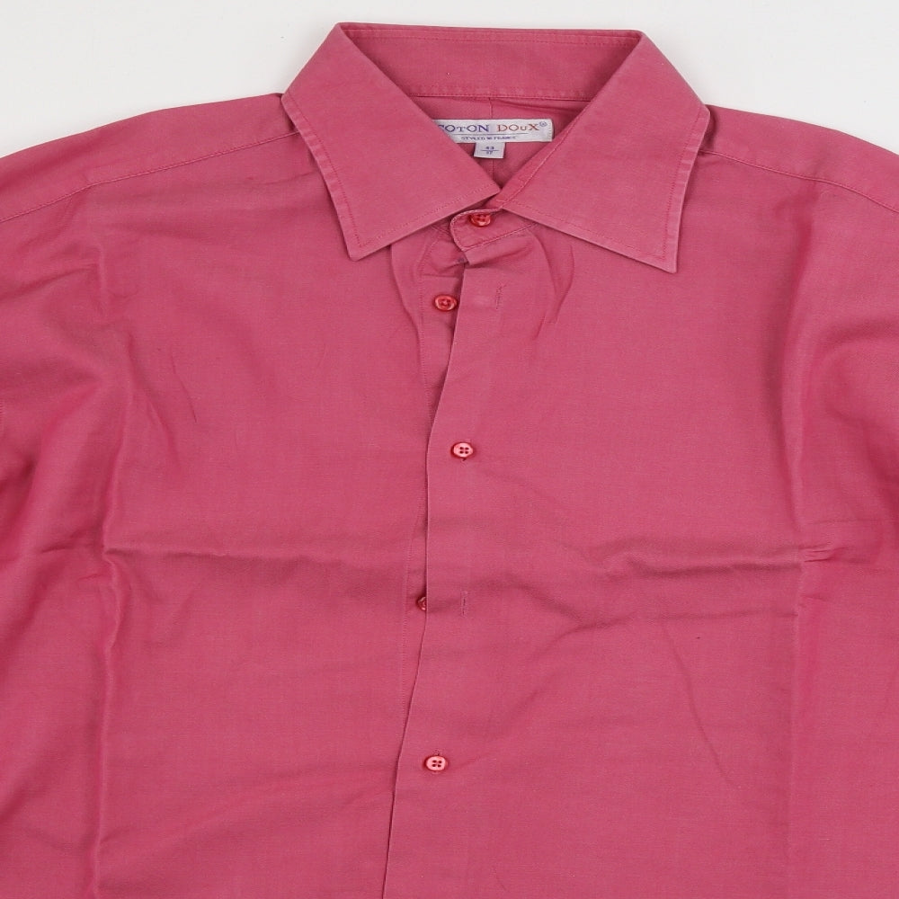 cotton doux Mens Pink    Button-Up Size 15.5