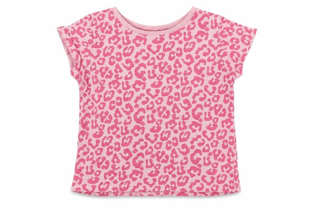 Pep&Co Girls Pink Animal Print  Basic T-Shirt Size 2-3 Years