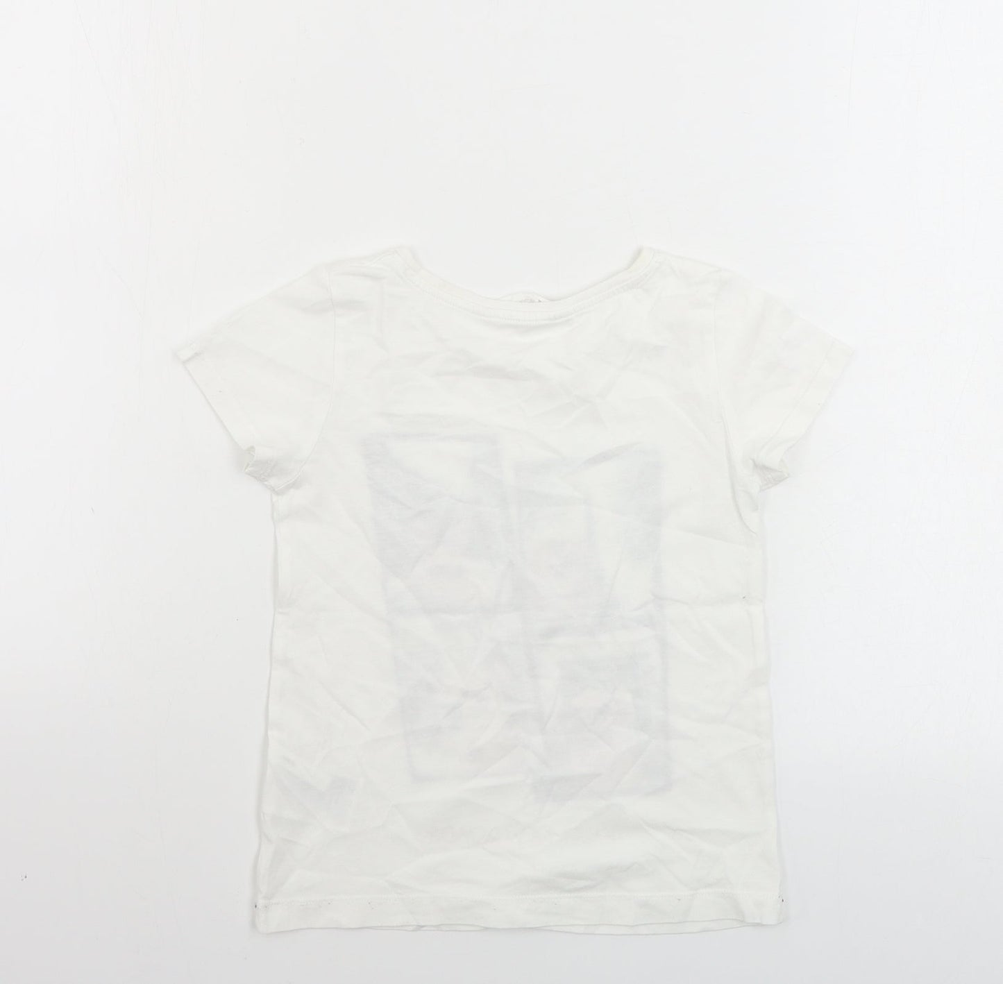 H&M  Girls White   Basic T-Shirt Size 4-5 Years