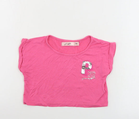 Pineapple  Girls Orange   Basic T-Shirt Size 7-8 Years