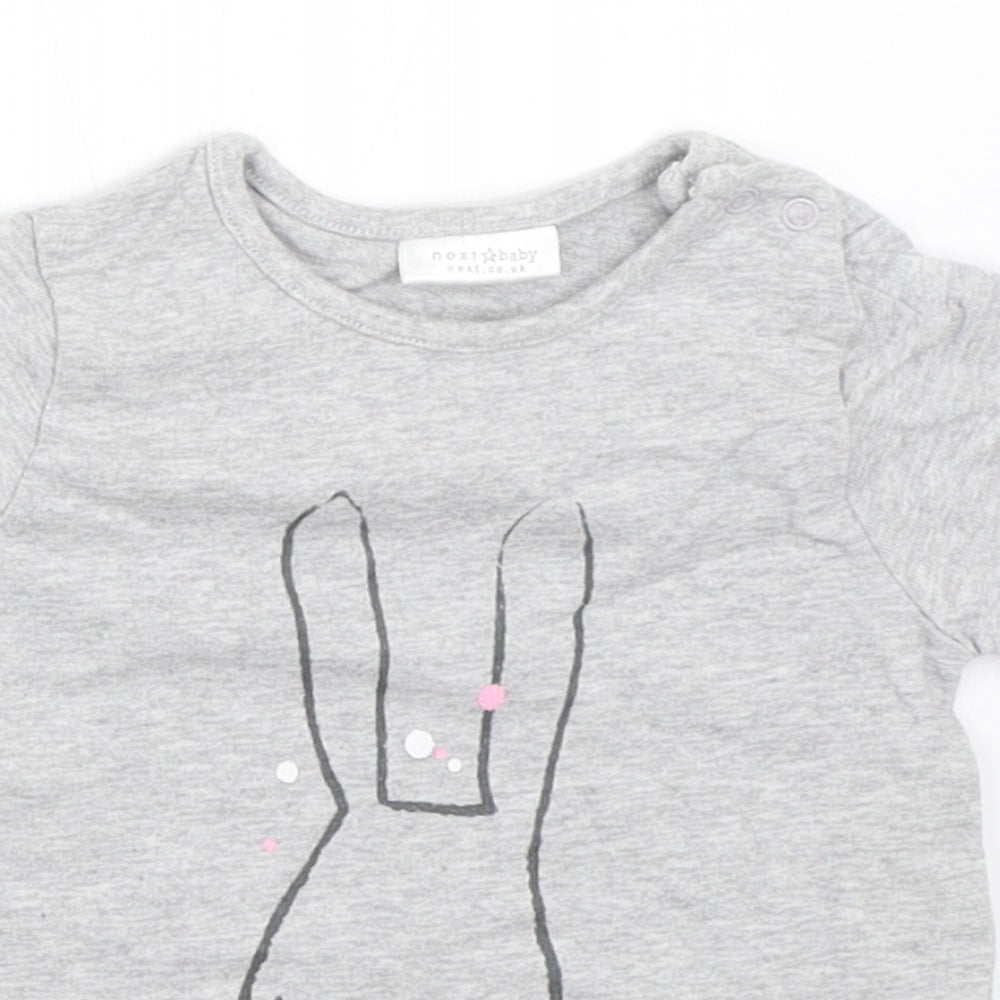 NEXT Girls Grey   Basic T-Shirt Size 3-6 Months