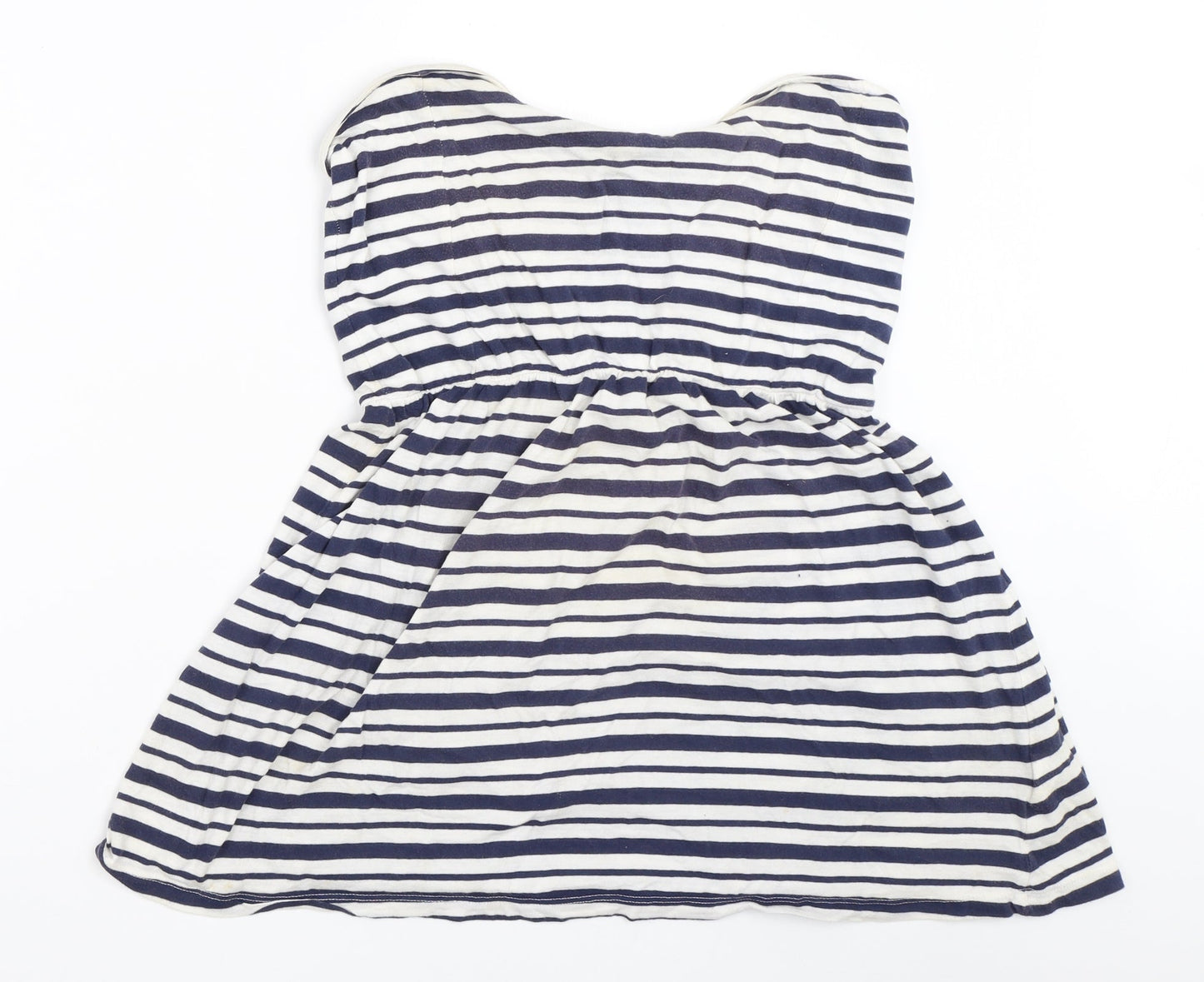 INSIDE Womens Blue Striped  Basic T-Shirt Size L