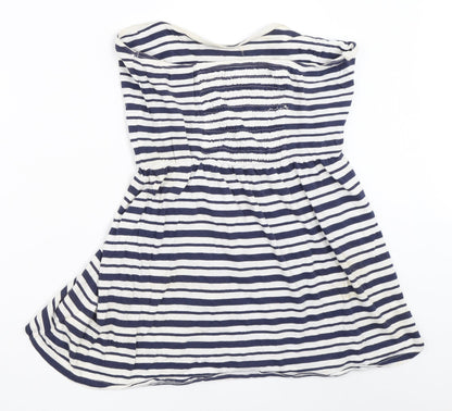 INSIDE Womens Blue Striped  Basic T-Shirt Size L