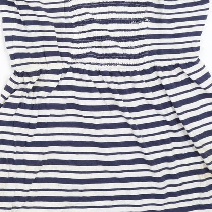 INSIDE Womens Blue Striped  Basic T-Shirt Size L