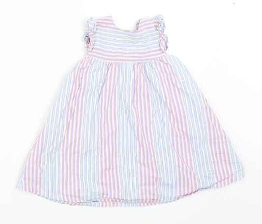 George Girls Blue Striped  Fit & Flare  Size 9-12 Months