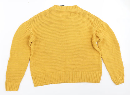 H&M Womens Yellow   Pullover Jumper Size M