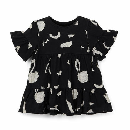 Next Girls Black Animal Print  Basic T-Shirt Size 2 Years