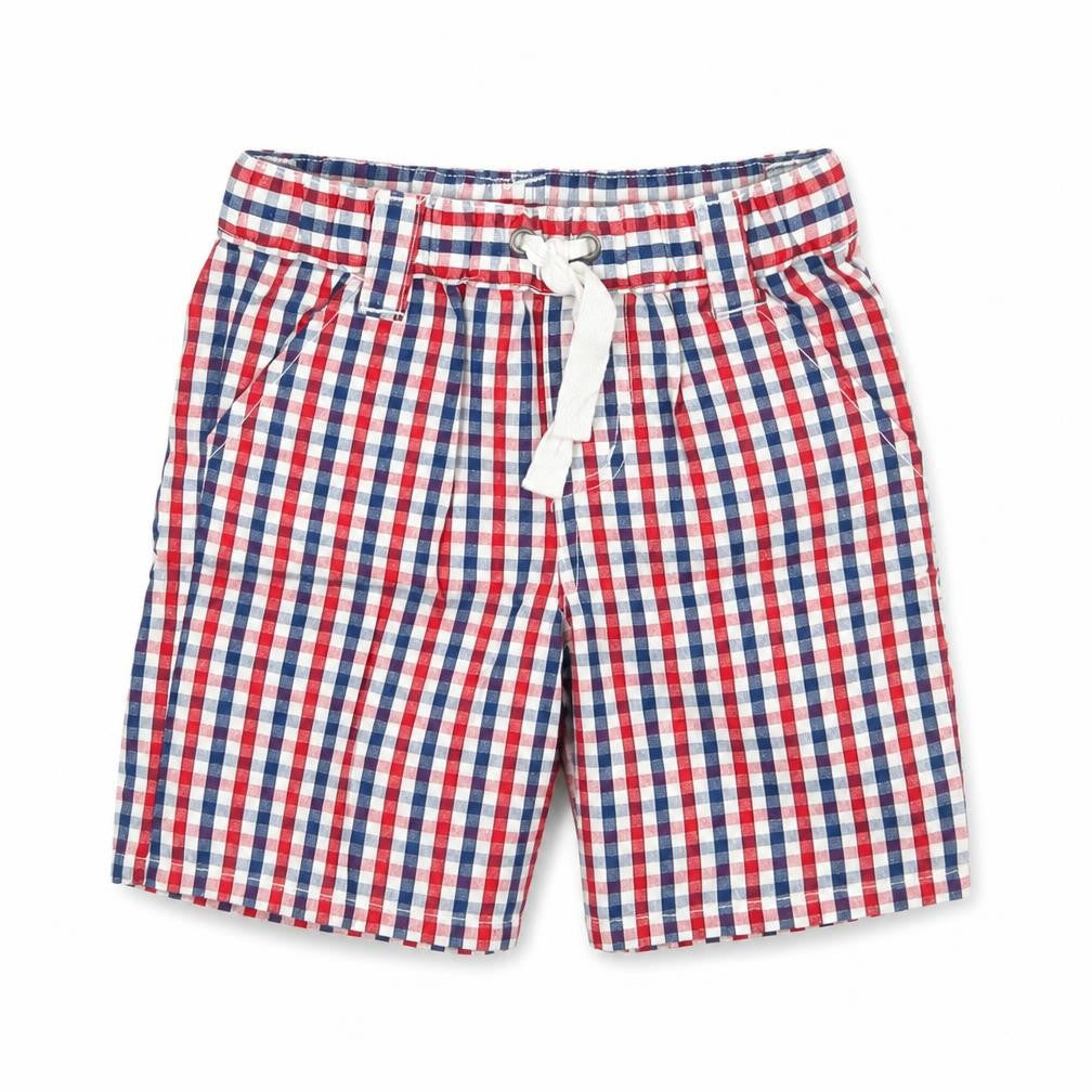 Disney Boys Red Check  Capri Trousers Size 9-12 Months