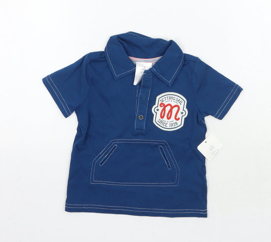 Disney Boys Blue   Basic Polo Size 12-18 Months