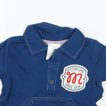 Preloved Disney Boys Blue   Basic Polo Size 12-18 Months - Detail