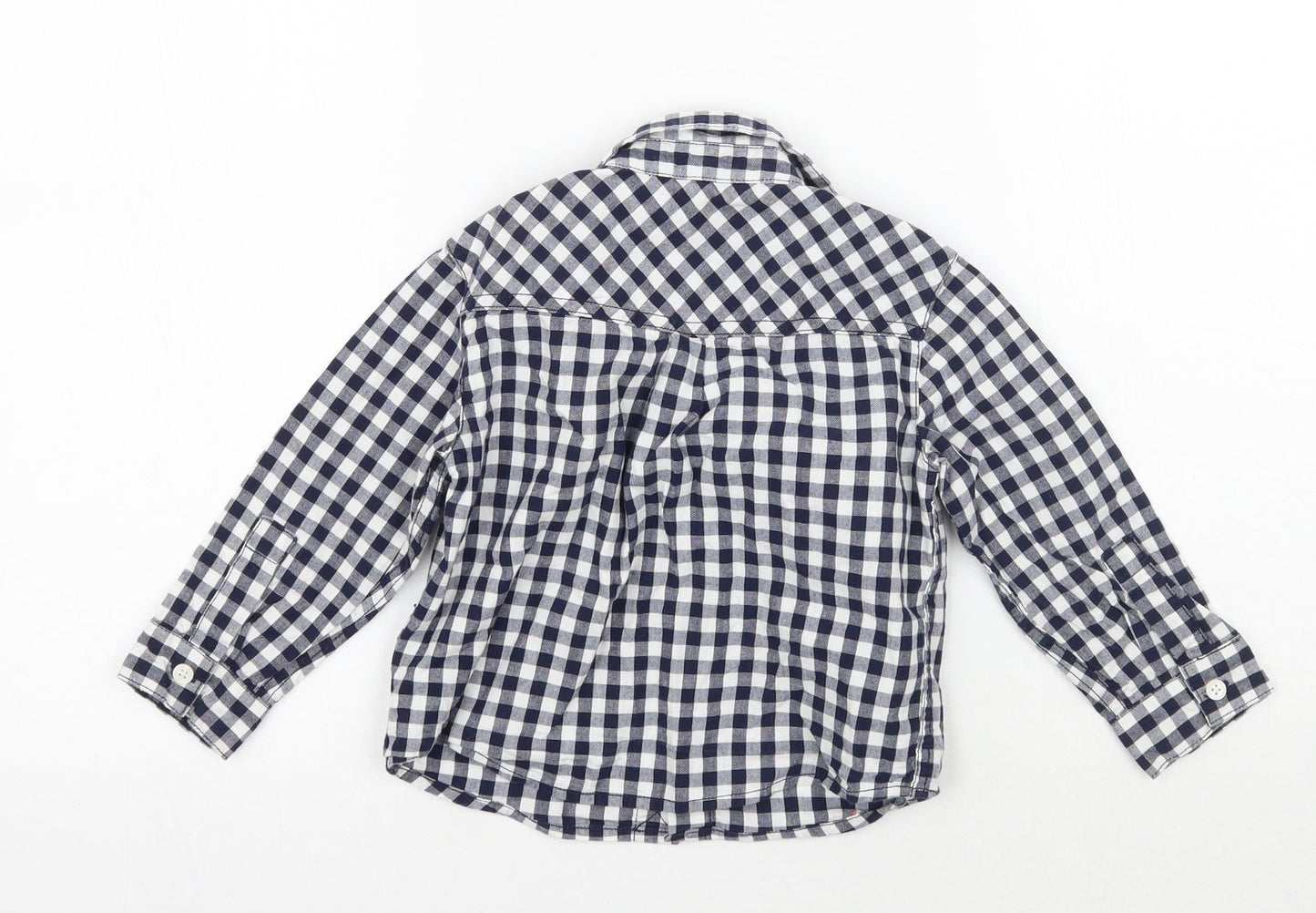 John Lewis Boys Blue Check  Basic Button-Up Size 12-18 Months