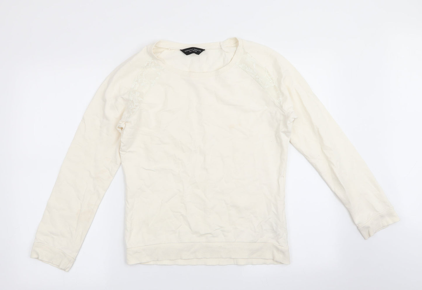 Dorothy Perkins Womens Ivory   Pullover Jumper Size 12  - Lace inset on shoulders