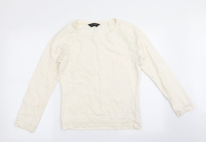 Dorothy Perkins Womens Ivory   Pullover Jumper Size 12  - Lace inset on shoulders