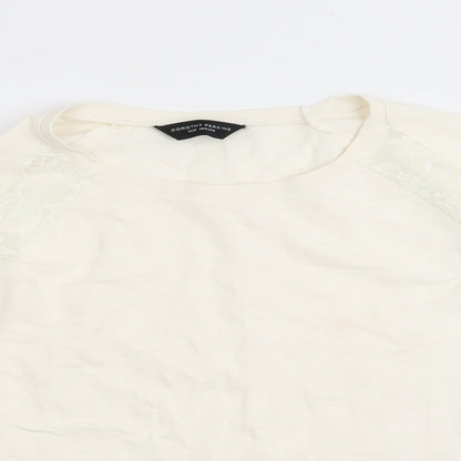 Dorothy Perkins Womens Ivory   Pullover Jumper Size 12  - Lace inset on shoulders