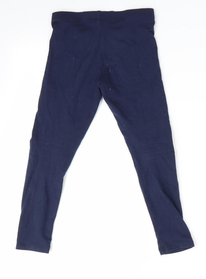 F&F Girls Blue Animal Print   Pyjama Pants Size 5-6 Years  - Rudolph logo on knees