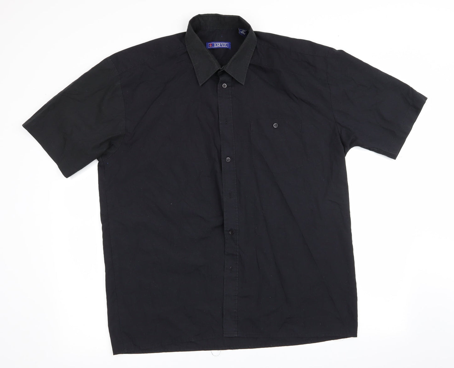 Lorenzzo Mens Black    Button-Up Size XL