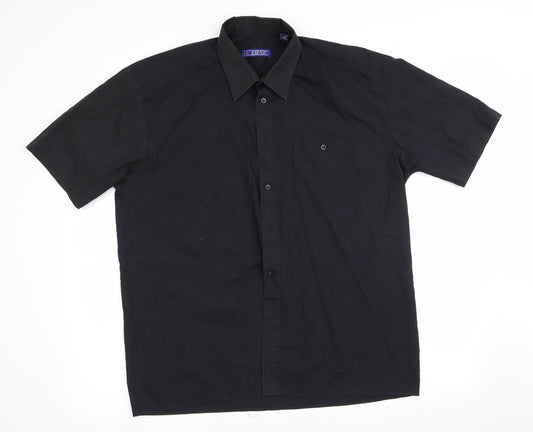 Lorenzzo Mens Black    Button-Up Size XL