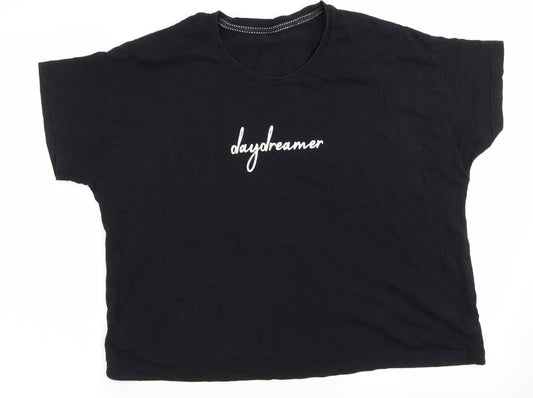 George Womens Black Solid   Pyjama Top Size 8  - Day Dreamer