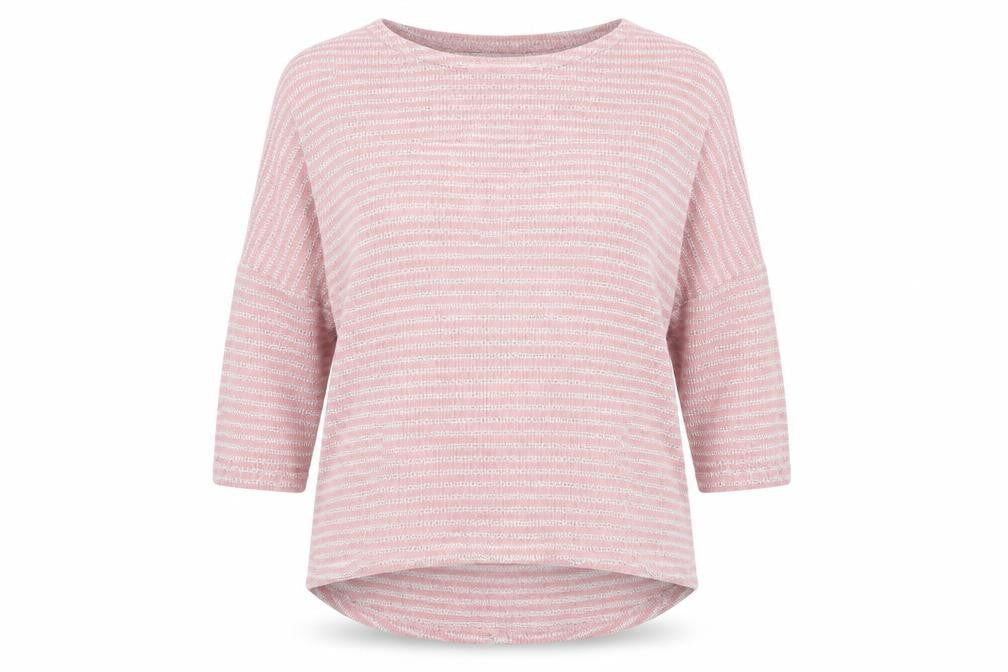 New Look Womens Pink Striped  Pullover Jumper Size M  - Open weave stripe