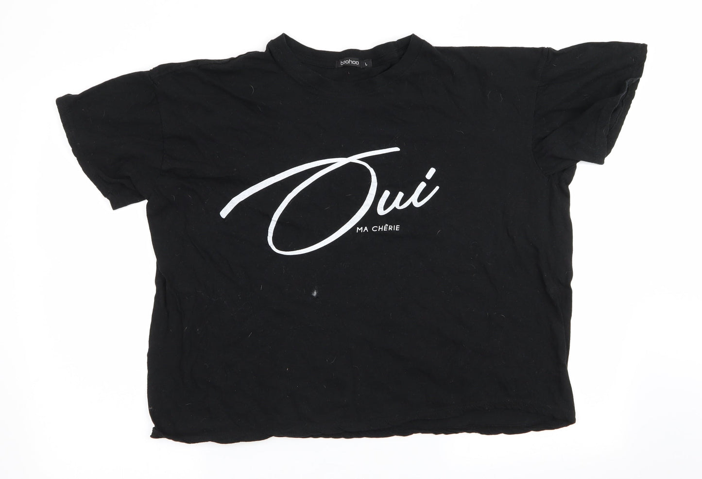 Boohoo Womens Black Solid   Pyjama Top Size L  - Oui Ma Cherie
