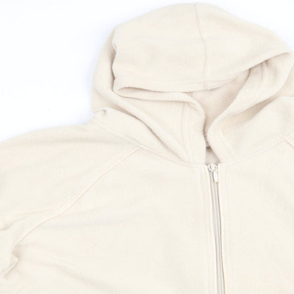 Marks & Spencer Womens Beige  Fleece Jacket Coat Size 18  - Piped detail