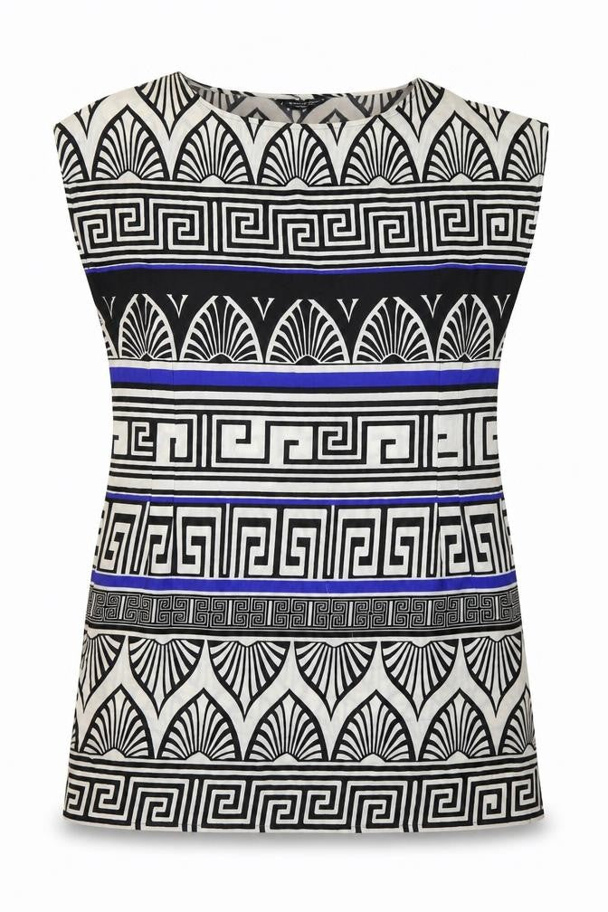 Dorothy Perkins Womens White Geometric  A-Line  Size 14