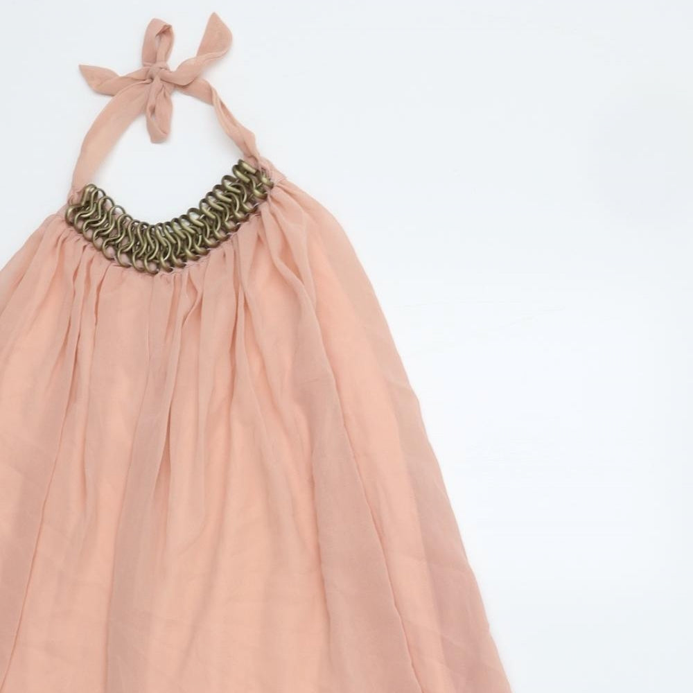 Fashion Union Womens Pink   Tunic Tank Size M  - Embellished Collar
