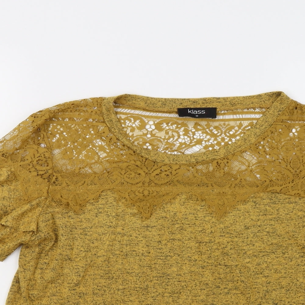 Klass Womens Yellow   Pullover Jumper Size M