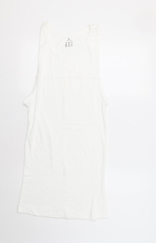 Preworn Womens White   Basic Tank Size XL