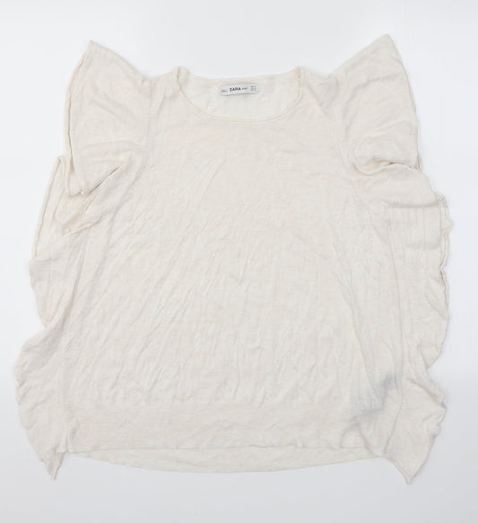 Zara Knit Womens Ivory   Basic Blouse Size M