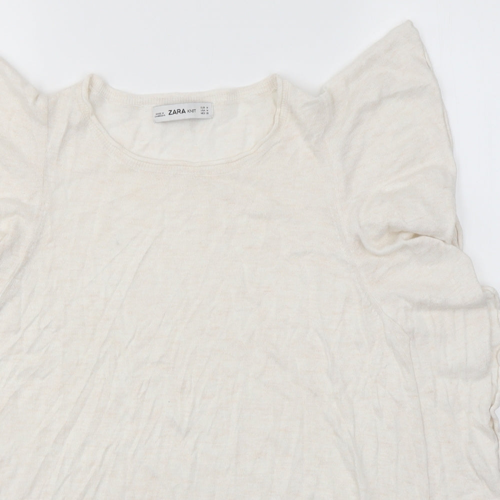 Zara Knit Womens Ivory   Basic Blouse Size M