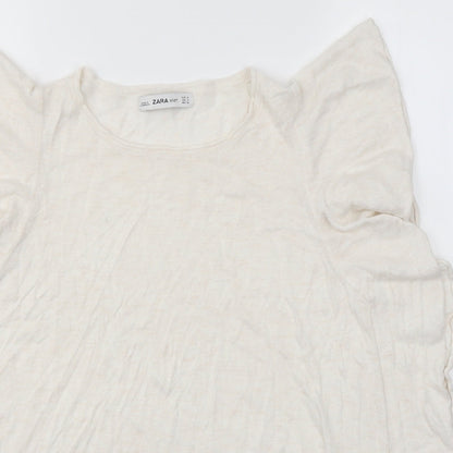 Zara Knit Womens Ivory   Basic Blouse Size M