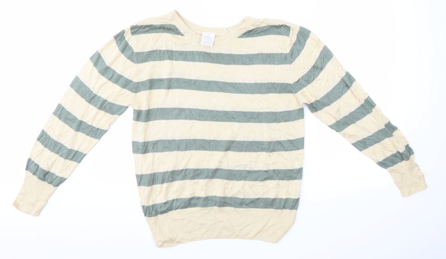 Mix Mens Multicoloured Striped  Pullover Jumper Size L