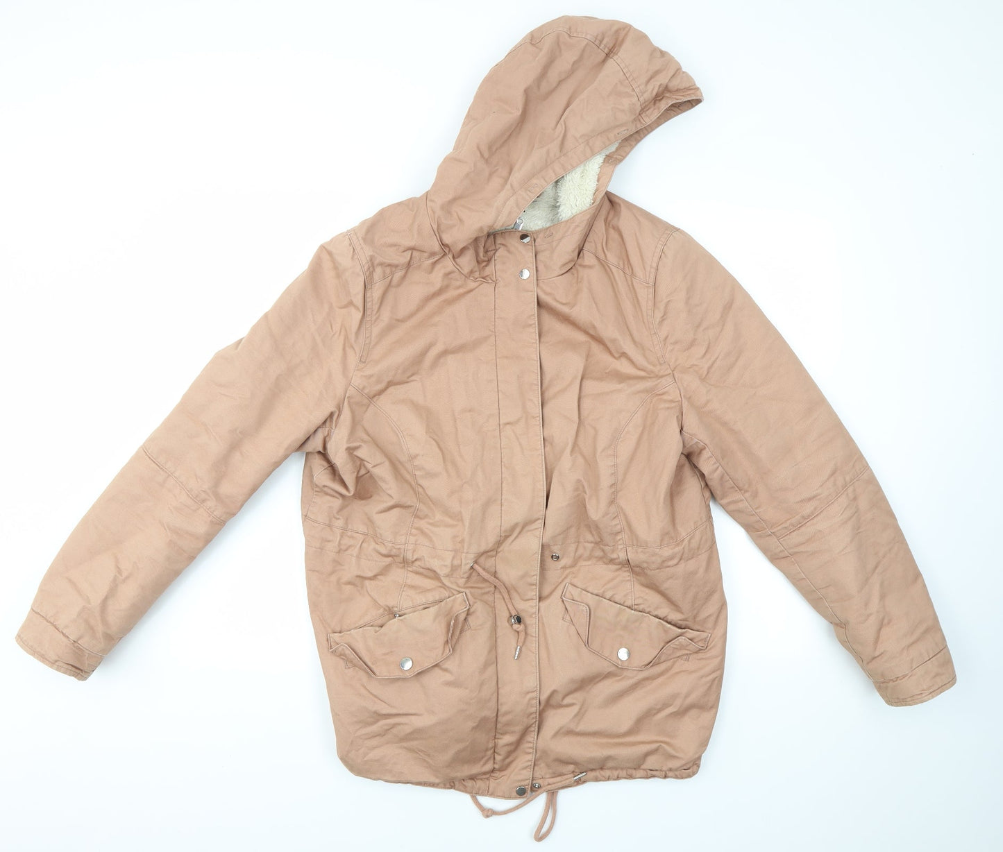 H&M Womens Brown   Overcoat Coat Size 12