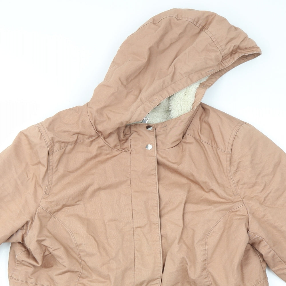 H&M Womens Brown   Overcoat Coat Size 12